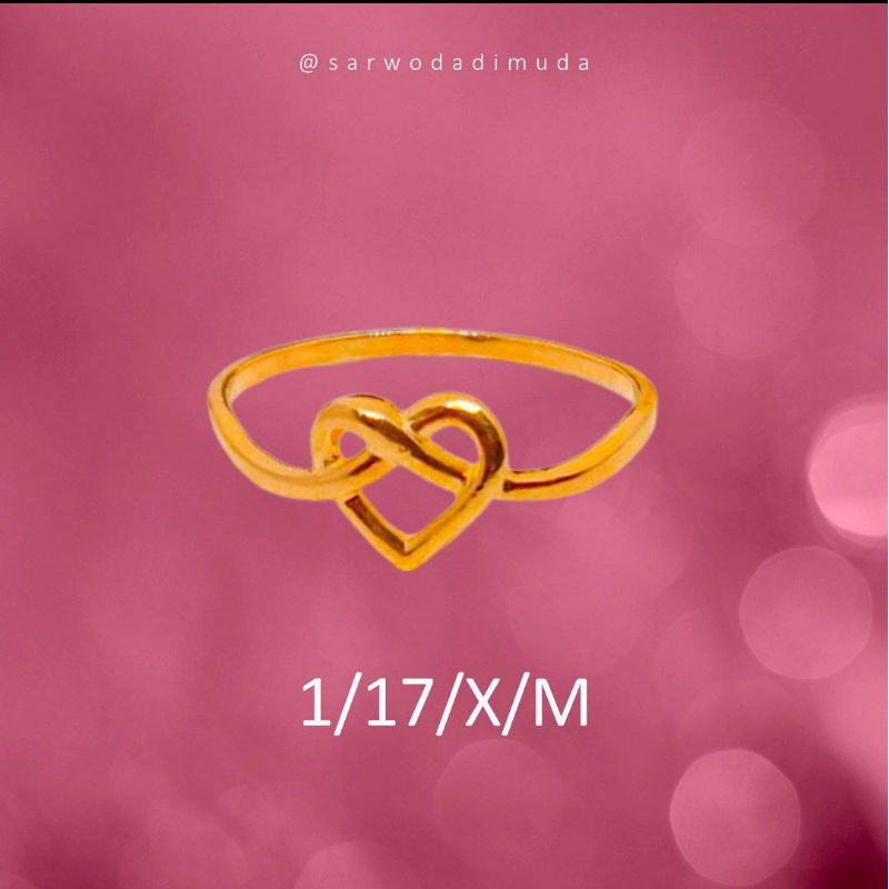 Cincin Emas Gift Hadiah Weeding Investasi Tunangan  1 Gram Size 17