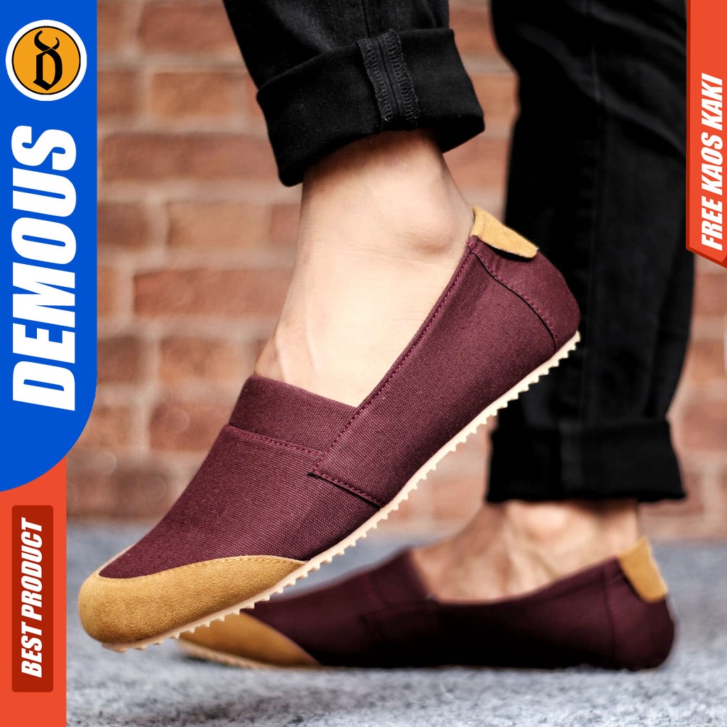 DEMOUS KENZ Sepatu Casual Slip On Slop Kasual Santai