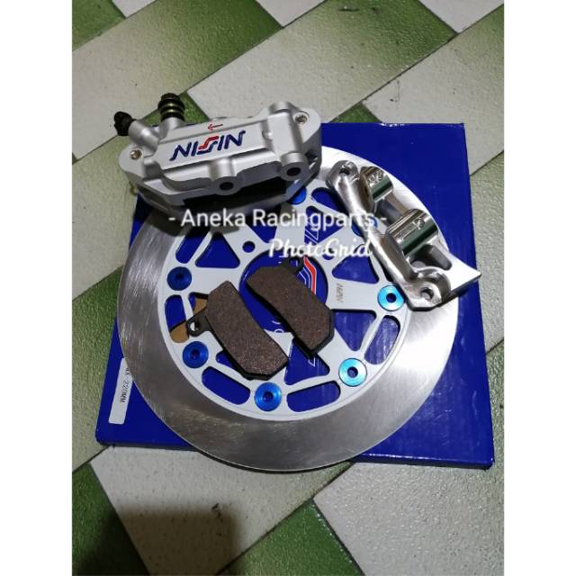 Kaliper monoblok nissin mio beat vario scoopy fino satu set disk dan breket 220mm / cakram nissin