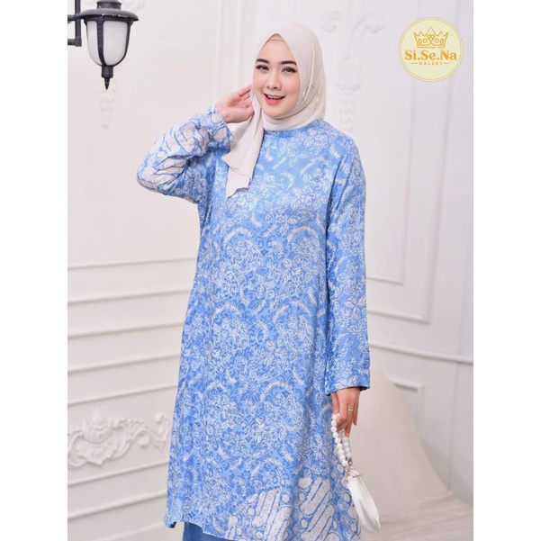 Zaja - One Set Batik Qonyta Motif Batik Mewah &amp; Anggun One Set Rok Batik Terbaru Stelan Batik Atasan &amp; Rok Fashion Muslim Perempuan Dewasa Setcel Batik Terbaru Motif Cantik