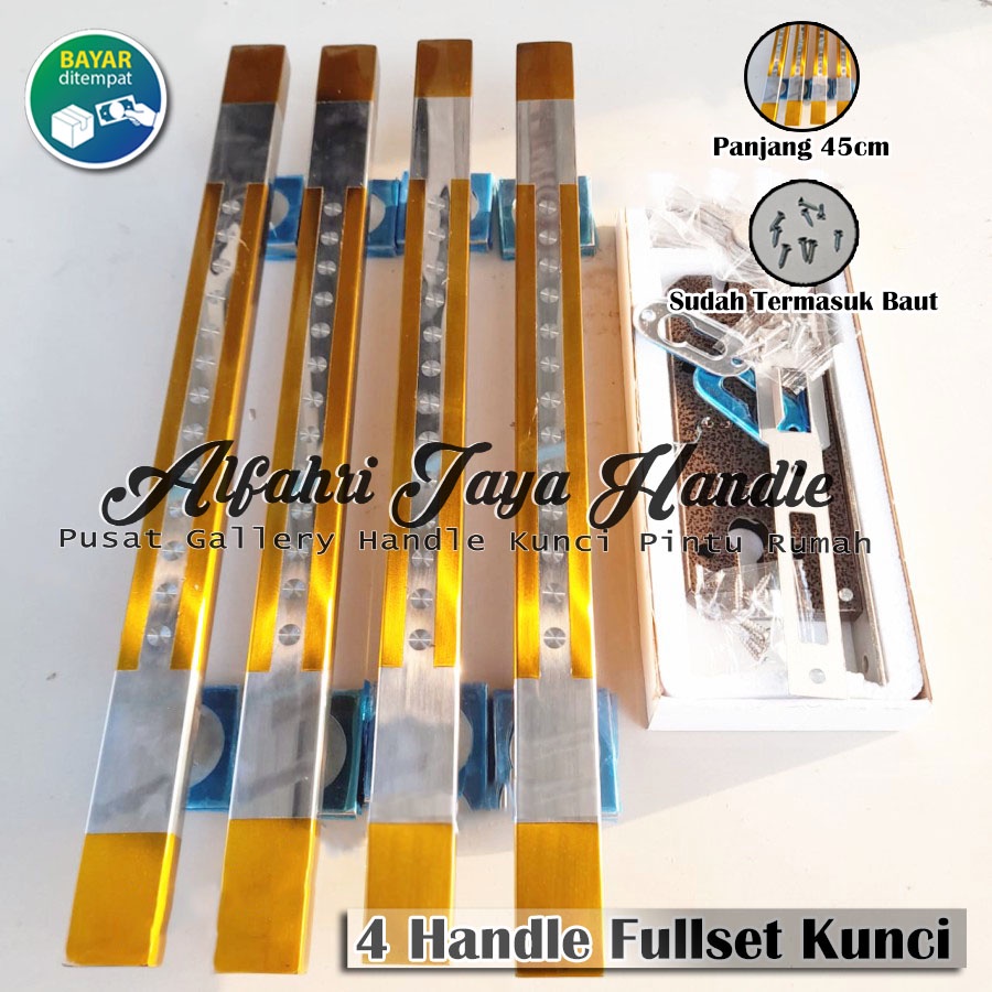 Gagang Pintu Rumah 45cm / Handle Pegangan Pintu Stainless Gold Minimalis