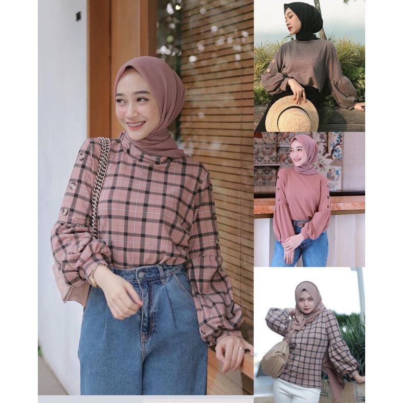 KIRIM HARI INI ATASAN Kaos TOP Kancing Vivaldi Fashion Import TERUPDATE