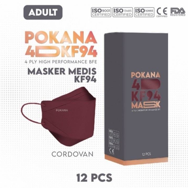 MASKER POKANA KF94 4D ISI 12PCS