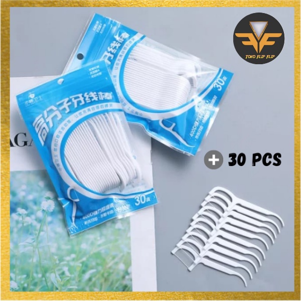 Dental Floss Benang Tusuk isi 30 Pcs Benang Busur Smooth Higienis sebagai Pembersih Sela Gigi