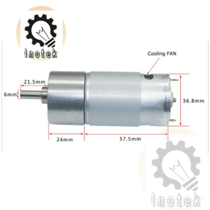 Motor RS 550 Gearbox 53 Rpm 12 Volt Reduction Gear 12V 53RPM