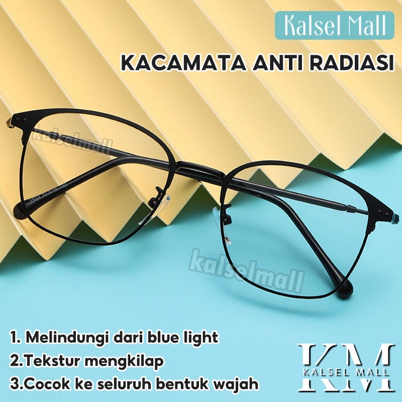 Kacamata Frame Photochromic Fotokrom + Anti Radiasi 2 In 1 Wanita Pria Lensa Persegi Kotak Berubah Warna Hitam Ganggang Besi Polarized Uv 400 Kaca Mata Fotokromik Korea / 2 In 1 Potokromik Photo Chromic Fotocromic Potocromic FTK4