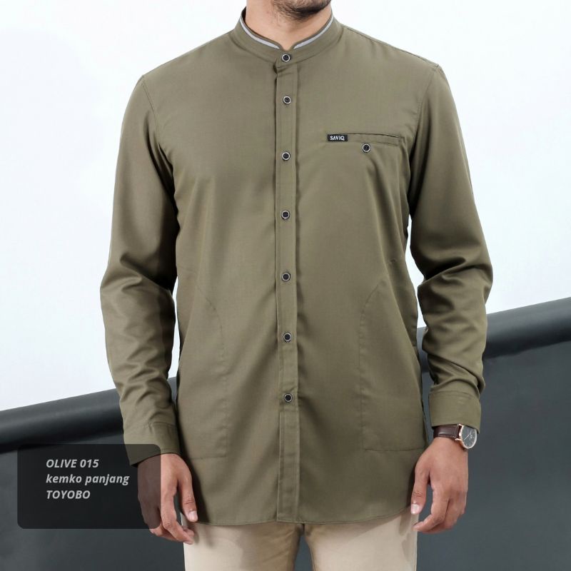 KOKO KURTA SAVIQ LENGAN PANJANG BAHAN TOYOBO WARNA PUTIH HITAM MOCCA ABU OLIVE M L XL