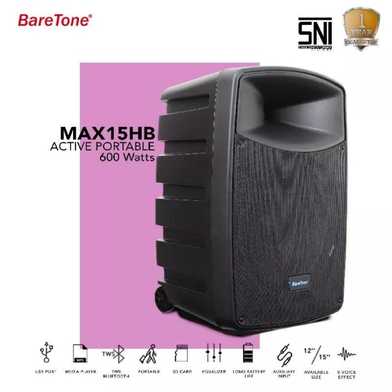 Speaker Portable Baretone MAX12HB Speaker Meeting Wireless MAX 12HB Original