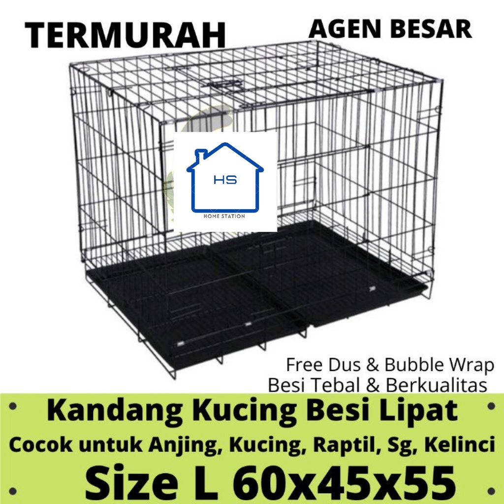 Kandang Kucing Tingkat Besi Lipat P 60x45x55 dan P 45X30X30 HIGH QUALITY Untuk Kucing , Kelinci , Anjing , Sugar Glider , Raptil , DLL