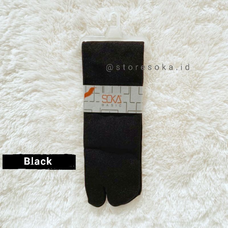 Kaos Kaki SOKA Jempol Panjang - Size L Basic Standar Polos-L-Black|Hitam