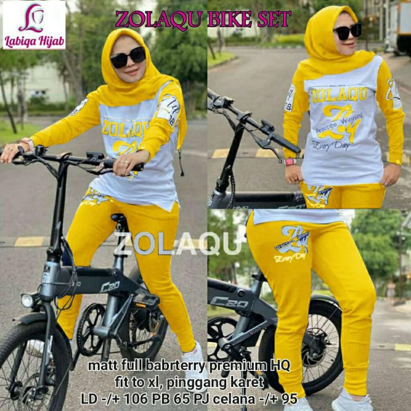 setelan olahraga wanita zolaqu bike set