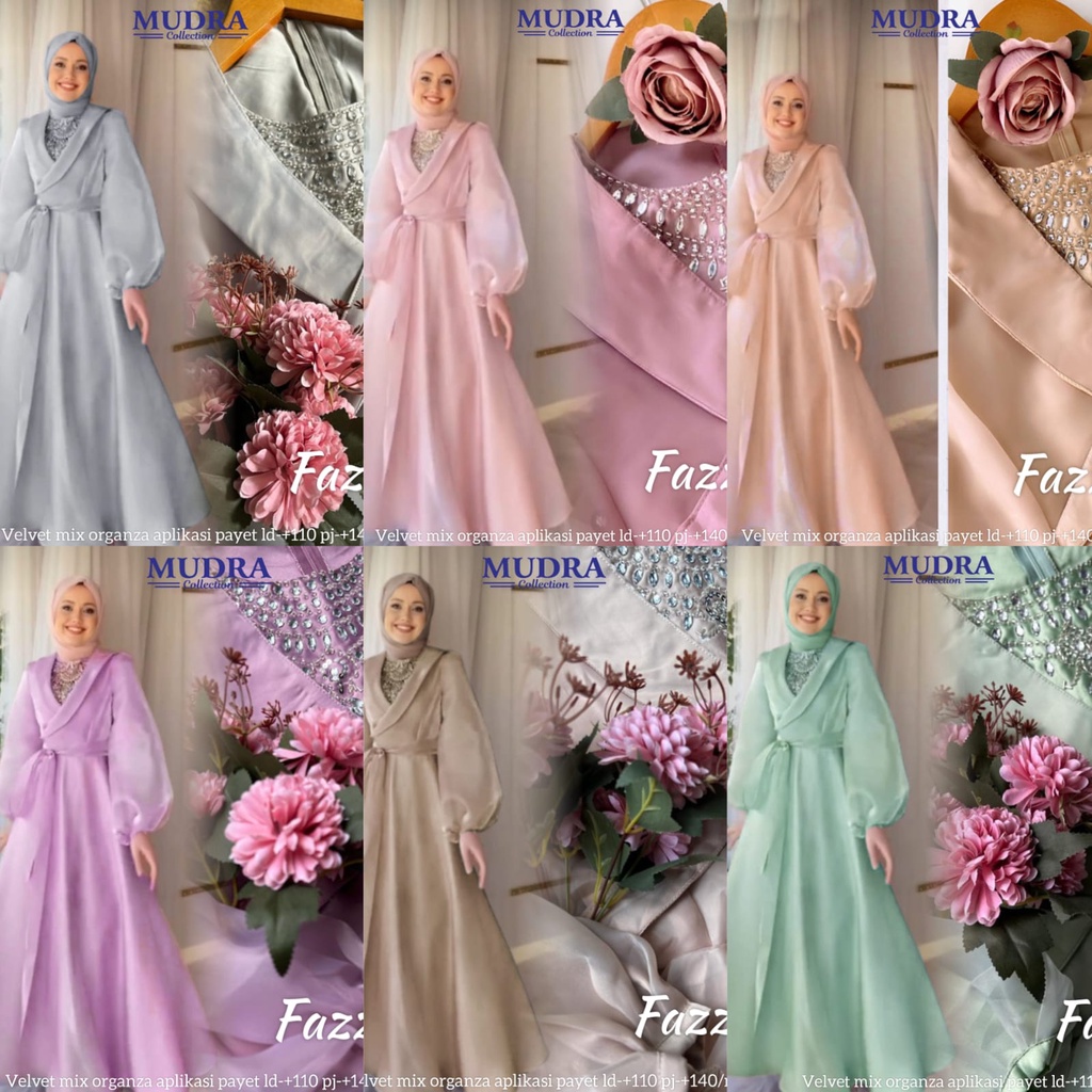 FAZZA DRESS GAMIS BRUKAT ORI BY MUDRA HIJAB