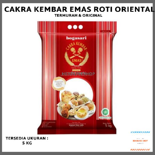 

Tepung CAKRA KEMBAR EMAS Roti Oriental 5 kg ORIGINAL Cakra Kembar Emas Bogasari