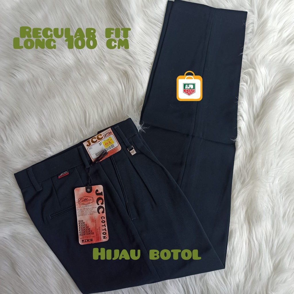 CELANA FORMAL PRIA JCC HIJAU TUA ORIGINAL REGULAR FIT