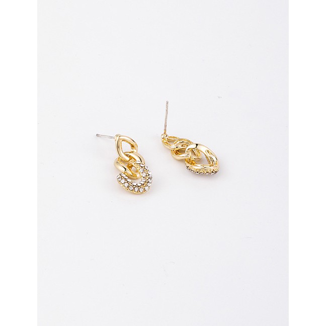 LRC Anting Tusuk Fashion 925 Silver Pin Chain Geometric Earrings D89967