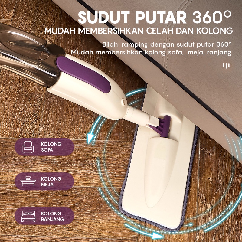 Alat Pel Semprot spray mop Otomatis Dengan Tangki Penampungan Air / Alat Pel Praktis Tongkat (TB-6)