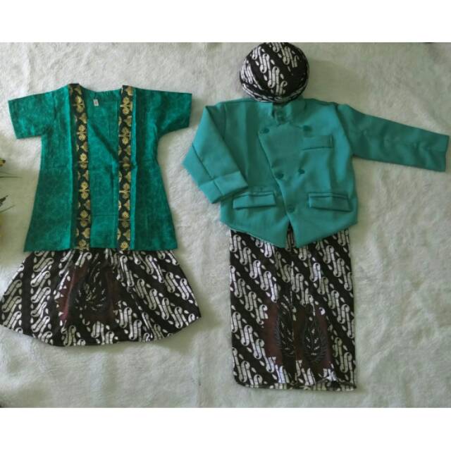 BAJU COUPLE KEBAYA BESKAP ANAK CEWEK COWOK MURAH ADAT JAWA SOLO JOGJA PAKAIAN PASANGAN ANAK