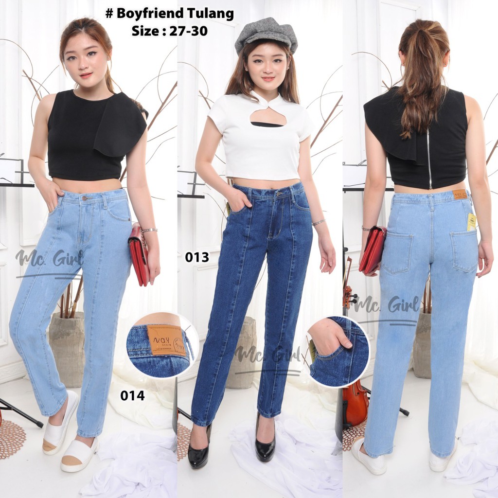 MC girl - Celana Jeans Boyfriend Garis / Celana Boyfriend / Celana Jeans Kulot / Celana Lepis