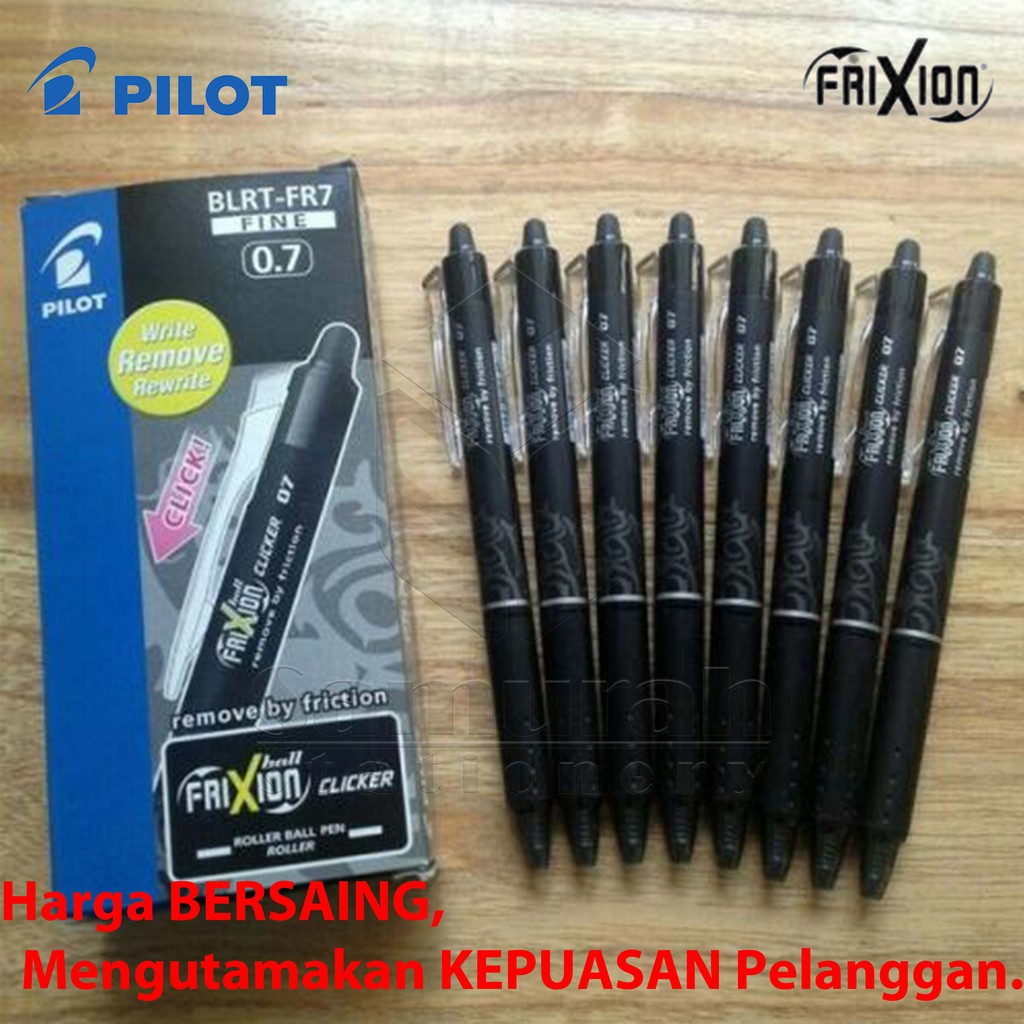 

Ballpoint Pilot Frixion Clicker Erasable 0.7 mm / Pulpen Per Pcs / Pen BLRT FR7 Bisa Hapus Cetek