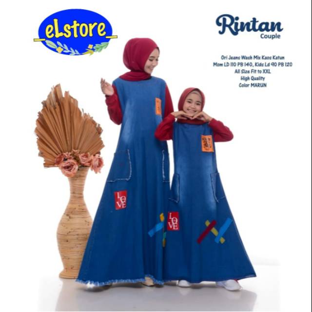 Gamis jeans couple ibu anak