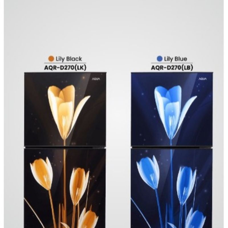 KULKAS 2 PINTU AQUA SANYO JAPAN TYPE AQR-D270 LK BUNGA