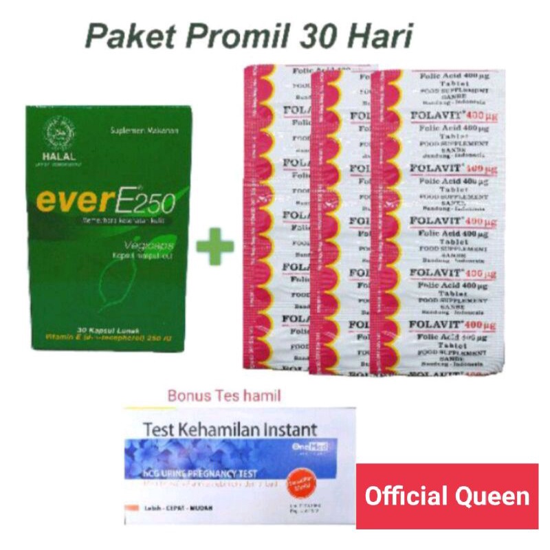 PAKET PROMIL 30 HARI PROGRAM HAMIL 3 STRIP FOLAVIT DAN EVER E BOTOL ASAM FOLAT DAN ANTIOKSIDAN UNTUK PROGRAM KEHAMILAN