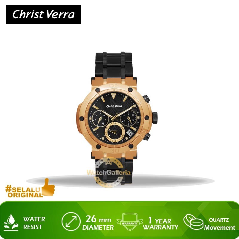 Jam Tangan Christ Verra CV 52283L-18 BLK Original Murah