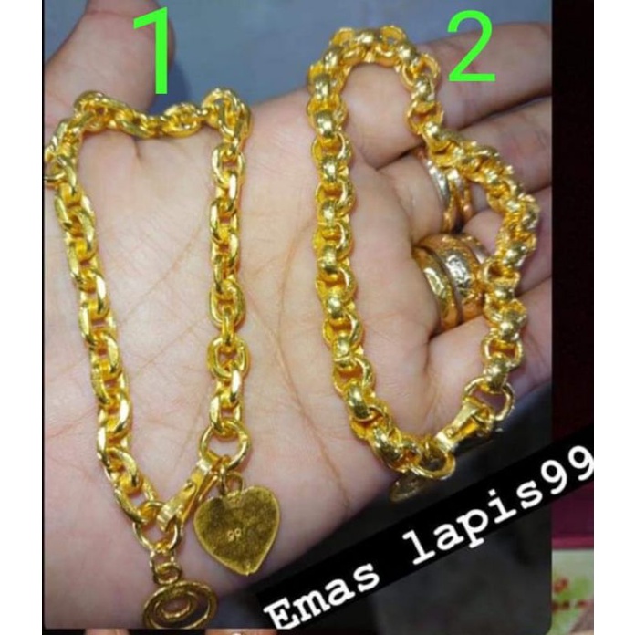 gelang belitung emas lapis premium, terdapat kode pm 999