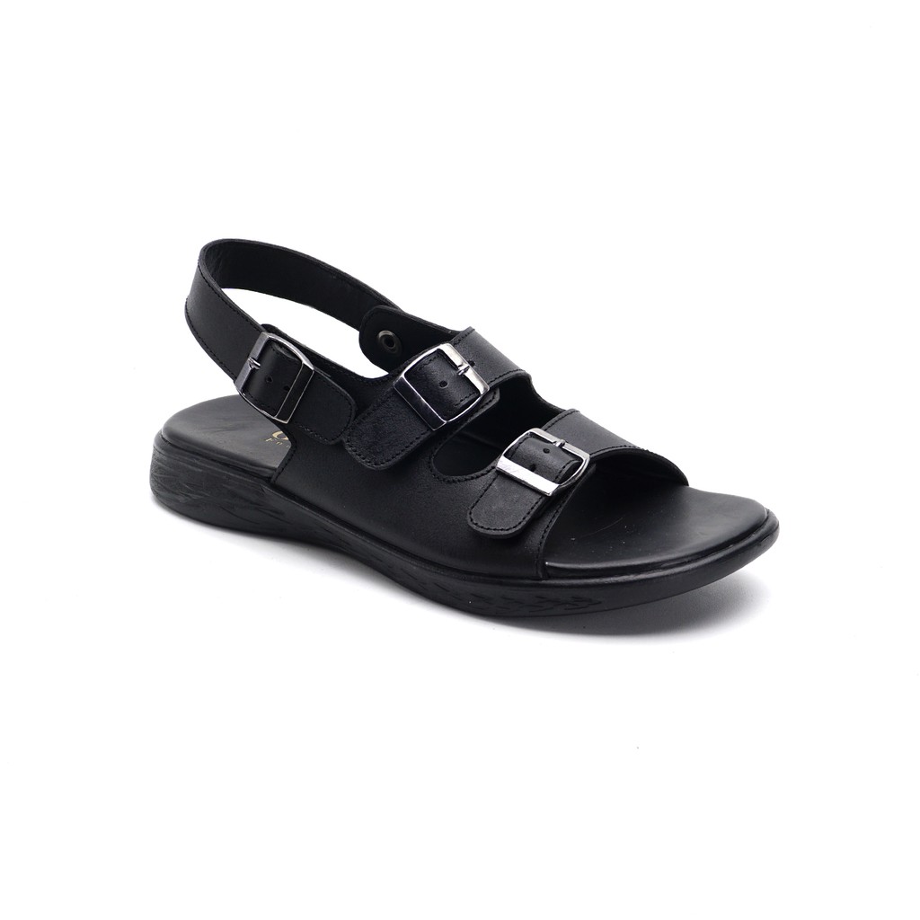 Mozza 02 Black | Sendal Slide Kulit Original Santai Kasual Pria Ori Sandal Footwear | FORIND Greata