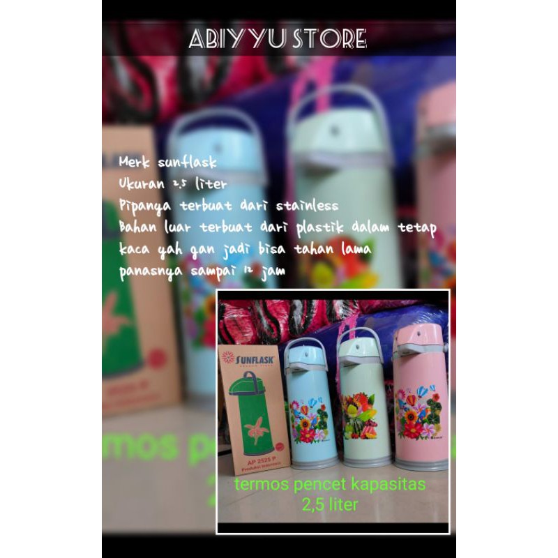 termos air panas sunflask 2.5liter termos pencet lion star