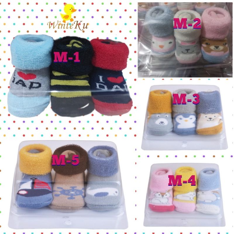 WINTEKU Kaos Kaki Bayi NB Terry Box / Mika, 1 Box isi 3 pasang kaos kaki