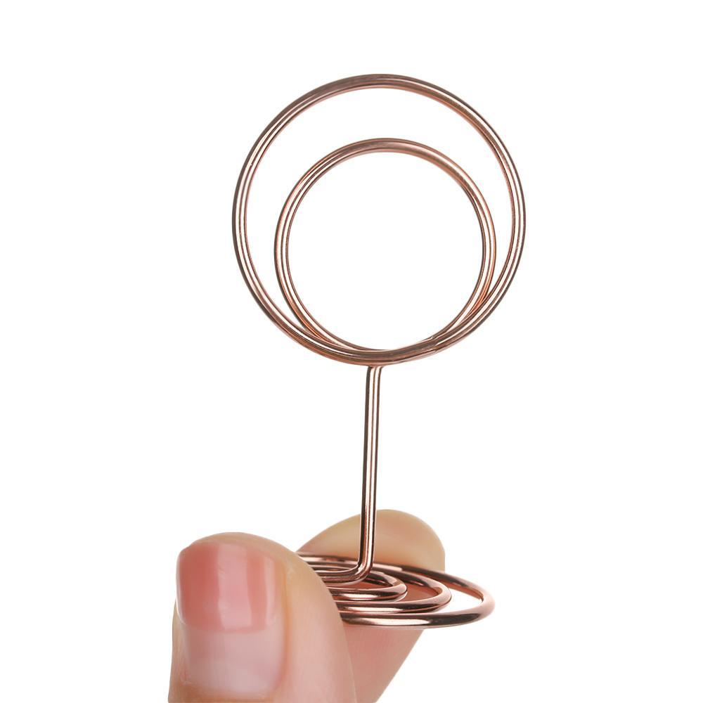 Top 1pc Tempat Kartu Fashion Penjepit Kertas Rose Gold Dekorasi Desktop Foto Klip