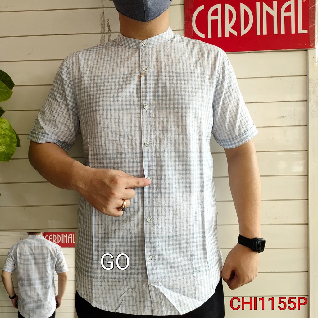 gos TJRB CARDINAL KEMEJA KOKO PRIA JUMBO Lengan Pendek Casual Baju Cowok Original