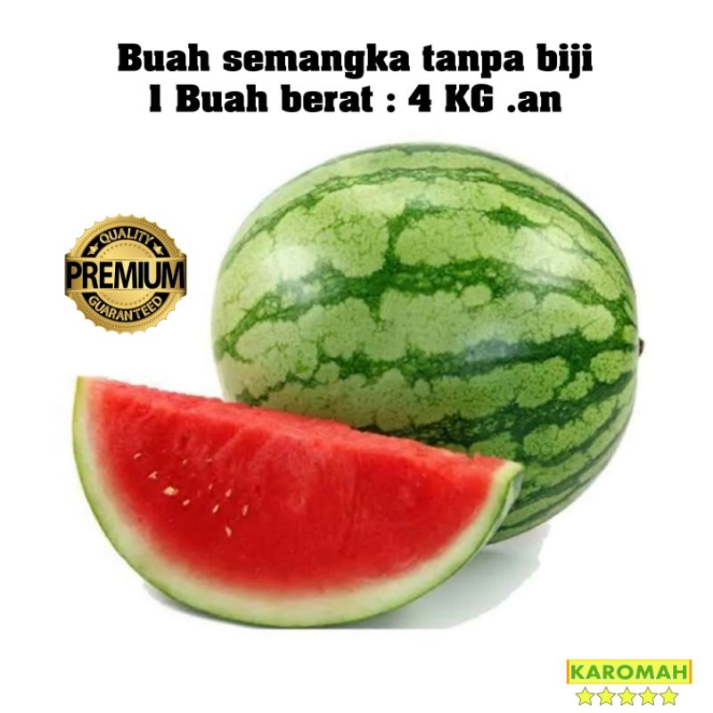 

buah semangka merah non biji 1 buah berat 5KG / semangka tanpa biji manis berair segar