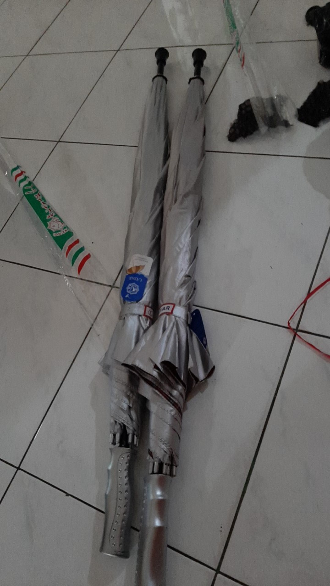 Payung Golf Jumbo Polos Silver Pelangi - Payung Mobil Besar Anti Uv