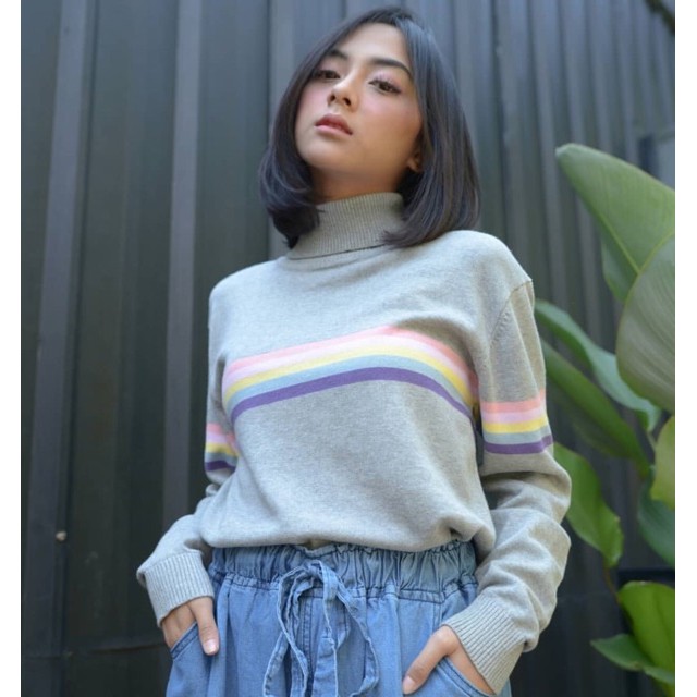 RAINBOW TURTLENECK KNITT