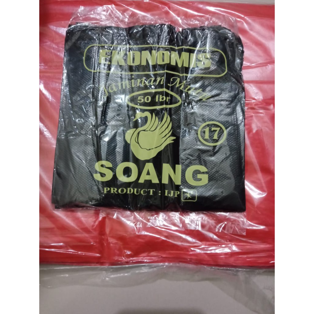 Kantong Kresek (HD) Ekonomis Murah Ukuran 17 merk soang