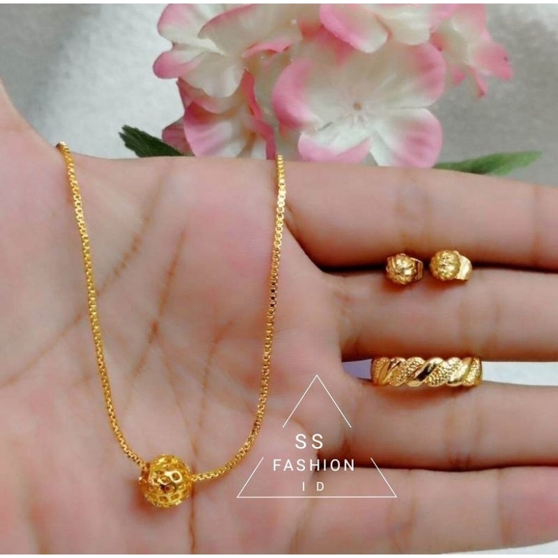 Set perhiasan motif bola 24k