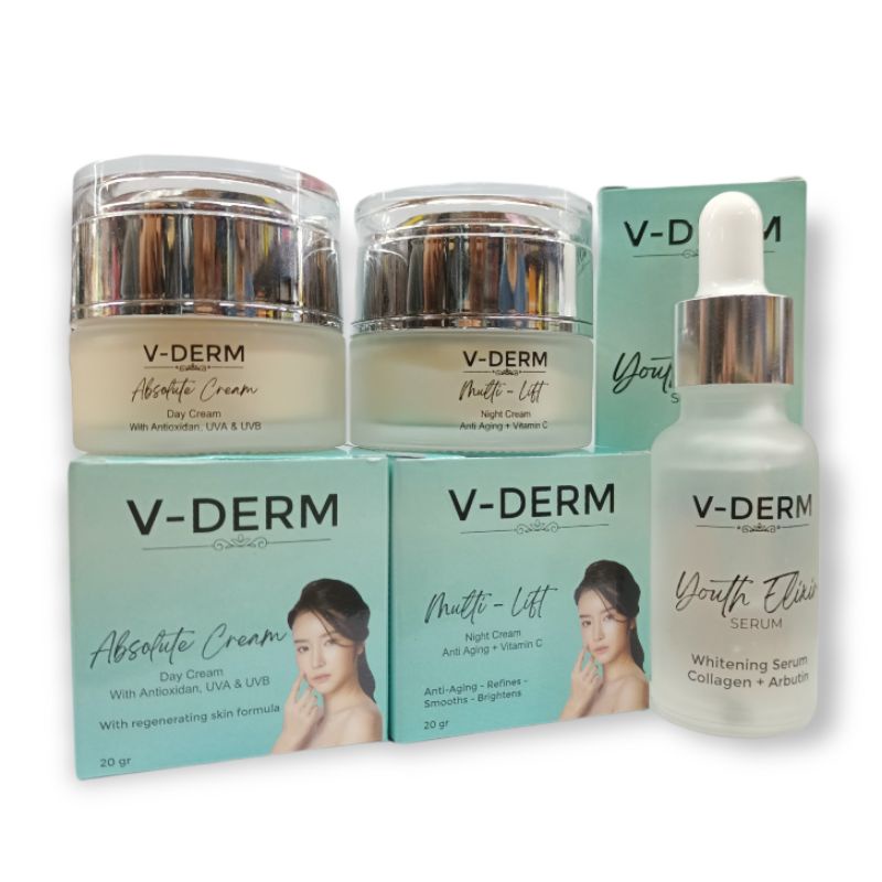 Paket 3in1 Cream Wajah Glowing Vdrem Ori Bpom