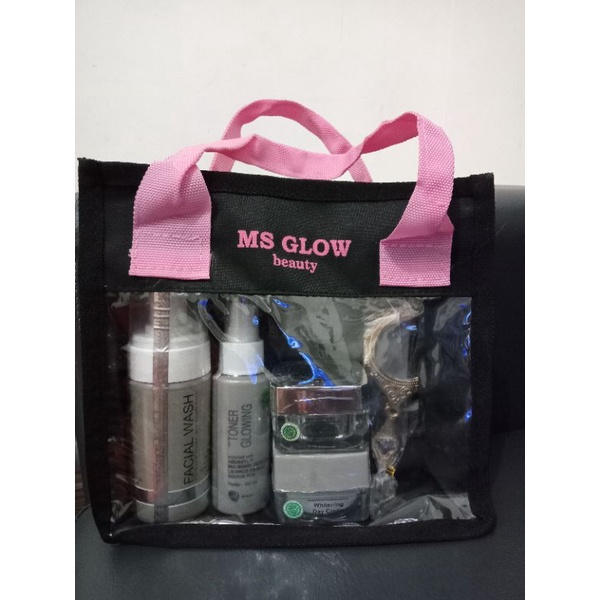 MS GLOW WHITENING SERIES 100% ORI BPOM FREE POUCH TAS CANTIK DAN KACA