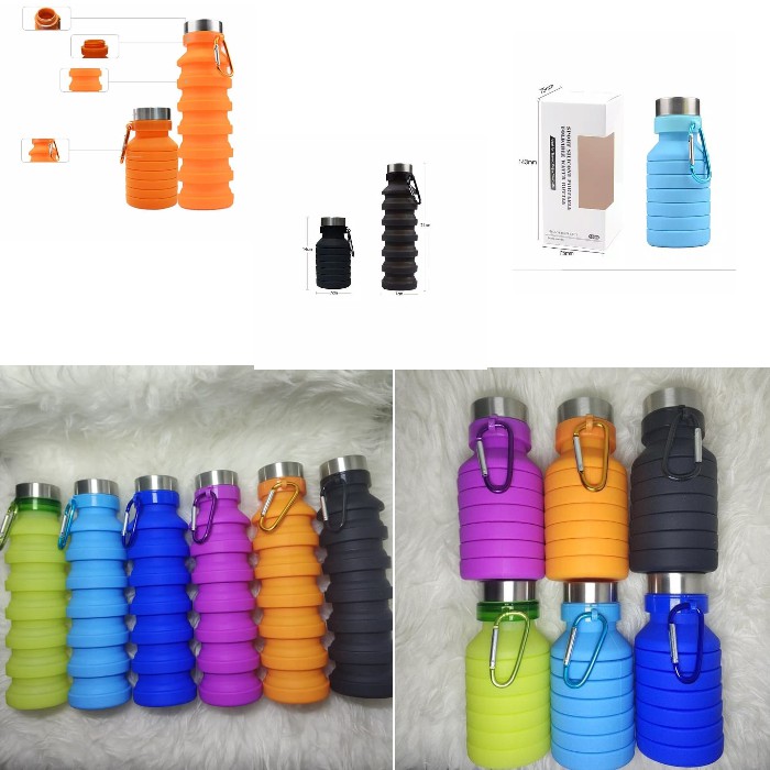 B76A BOTOL MINUM LIPAT SPIRAL H334 BOTOL MINUM SILIKON BERKUALITAS 550ml