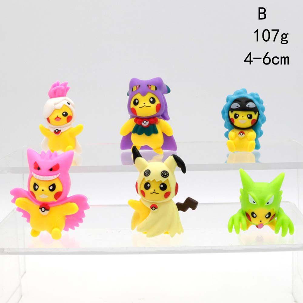 【 ELEGANT 】 Pokemon Anime Figure Kartun Mainan Hadiah Pikachu Koleksi Mainan Cross Dressing Model Toys Collection Model