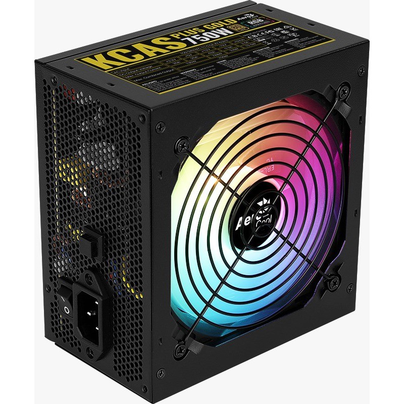 Aerocool KCAS 750W ARGB Fan - 650Watt 80+ Plus Gold Flat Power Supply