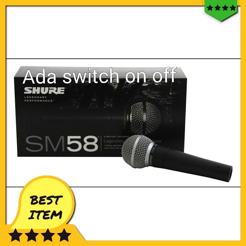 jual mic / microphone kabel shure sm 58 ad switch on - off murah terbaik
