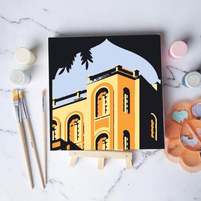 

Paint by number lukisan bangunan city versi 3 canvas 20x20 cm