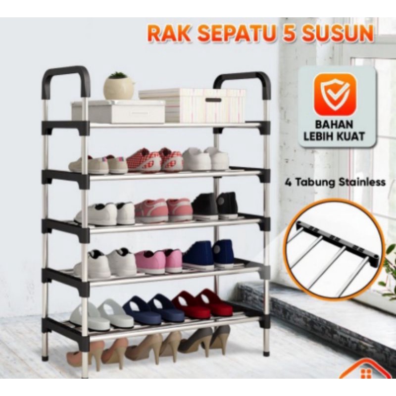 rak sepatu sandal 5 tingkat merek GSF