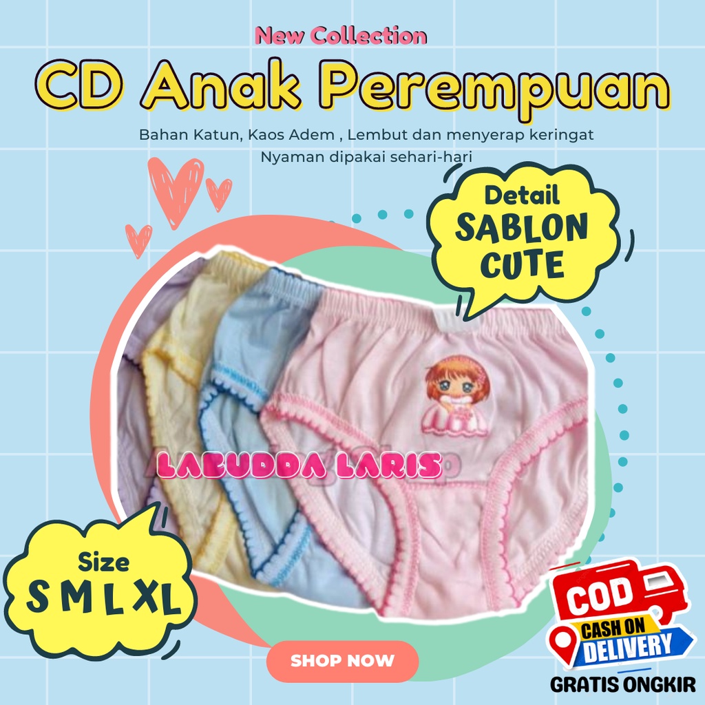 Celana Dalam Anak Perempuan Sablon Cute CD Anak Perempuan Karakter LOL Princess Imut - Cangcut Anak 