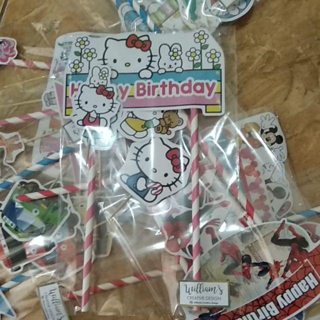Hiasan Kue Cake Topper Birthday C1 Hello Kitty Isi 7