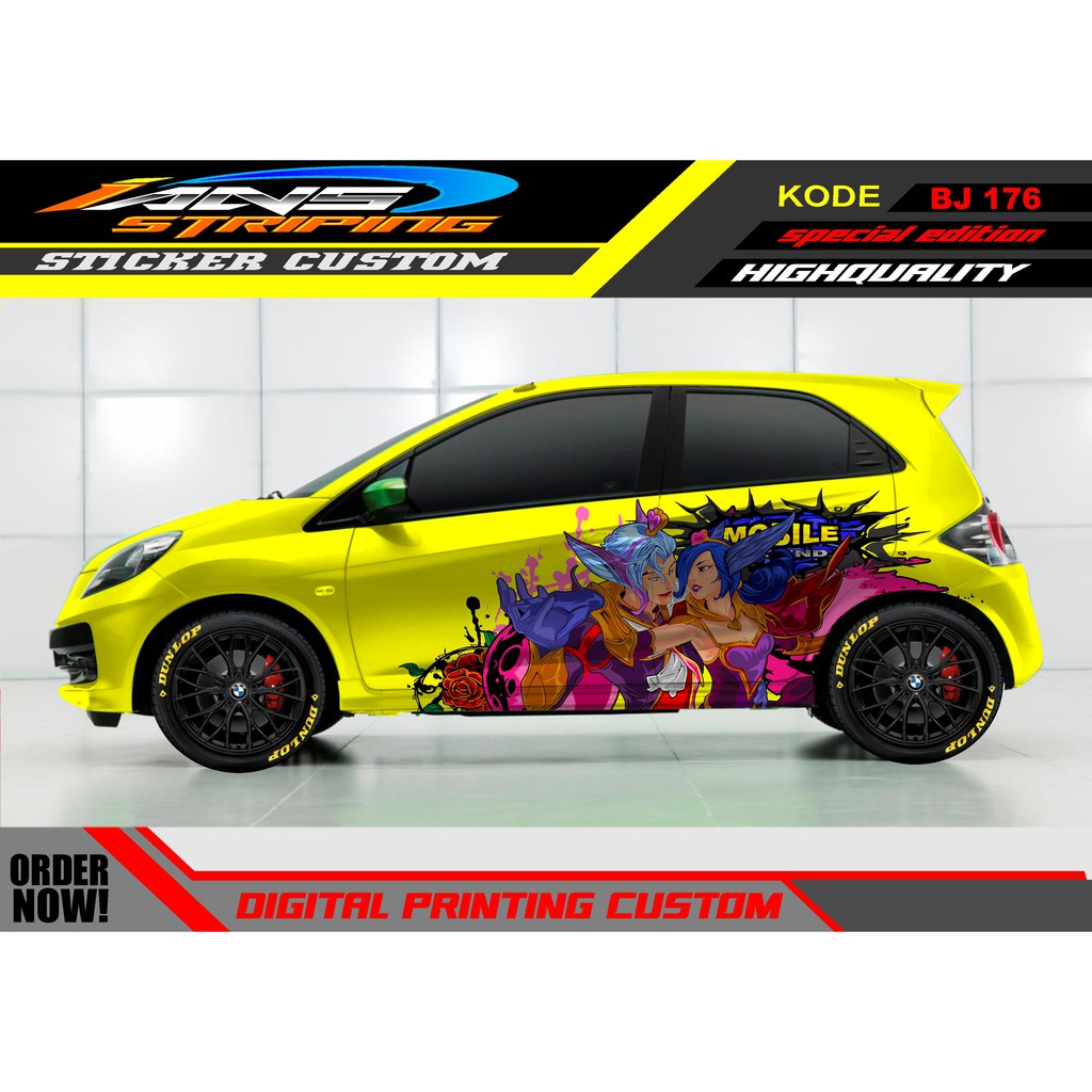 STRIPING STICKER MOBIL BRIO / STICKER HONDA JAZZ / STICKER DECAL MOBIL JAZZ / DECAL STICKER MOBIL