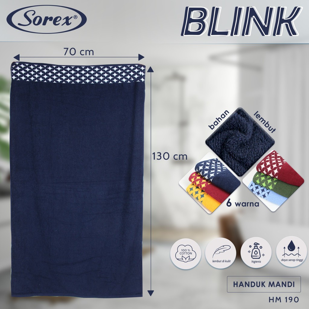 Handuk Sorex Towel HM 190 / HM 191 {70x130cm} Besar | Handuk Mandi Dewasa Katun |fcx